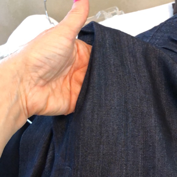 Riotto Denim Long Sleeve Button Front Dark Wash SZ M Belt Missing - Picture 7 of 8